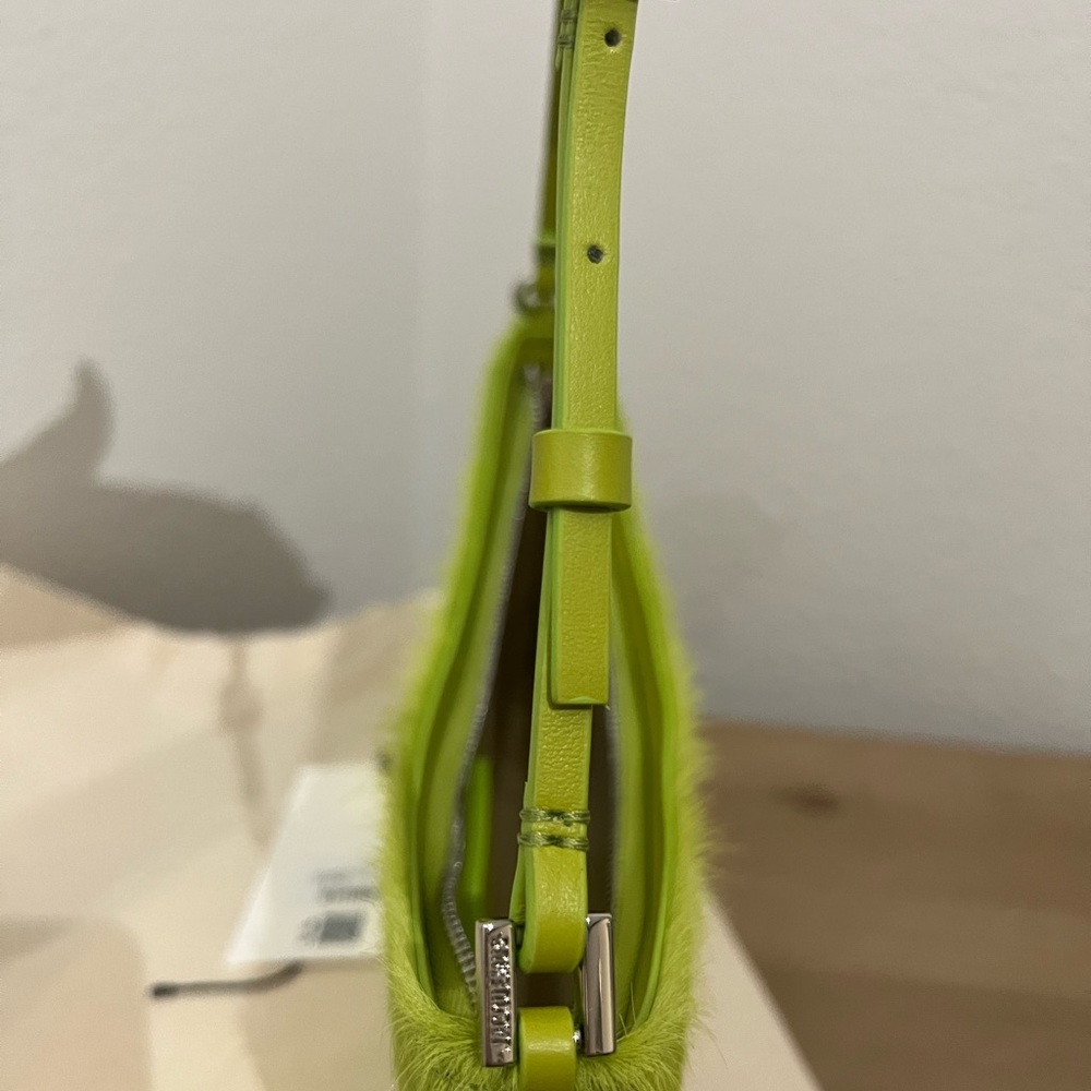 JACQUEMUS LE RAPHIA Pony-hair shoulder bag green NWT dust bag - Picture 7 of 8